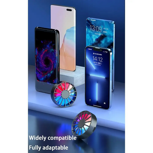 AL06 Magnetic Mobile Phone Air-cooled Radiator RGB Semiconductor Peripheral Cooling Fan Cooler Compatible For Phones Tablets For Gaming (magnetic Plug-in Model)